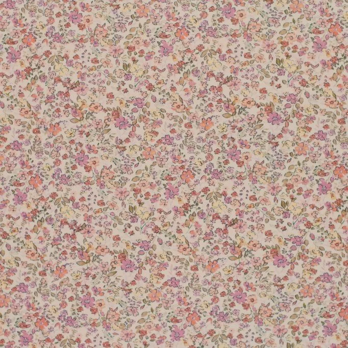 Jersey - kleine bloemen oud lila